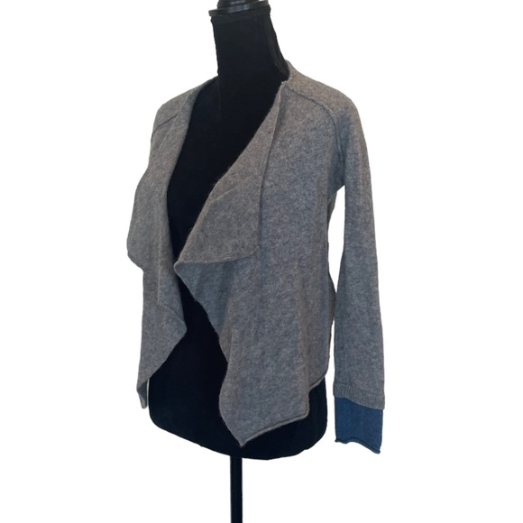 Gharani Strok London grey cashmere open front long sleeve crop cardigan medium - Picture 2 of 10